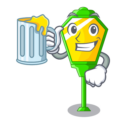 With juice street lamp post in shape cartoon vector illustrationのイラスト素材
