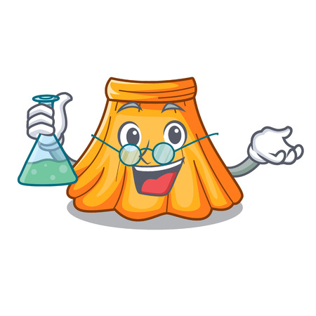 Professor satin pleated skirt on isolated mascot vector illustrationのイラスト素材