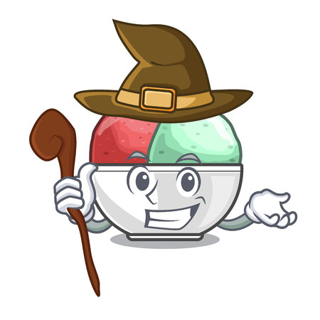 Witch scoops of sorbet in isolated mascot vector illustrationのイラスト素材