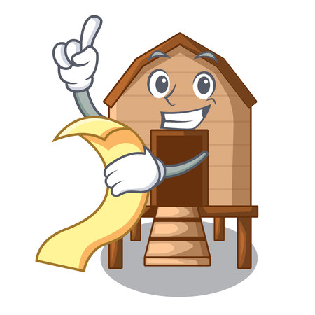 With menu chicken in a on charater coop vector illustrationのイラスト素材