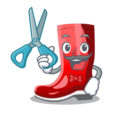 Barber rubber boots in a agricultural cartoon vector illustrationのイラスト素材