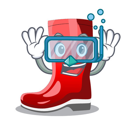 Diving single of boots isolated on mascot vector illustrationのイラスト素材