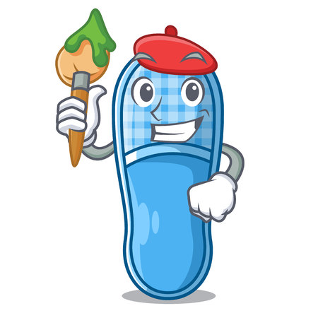 Artist pair of design cartoon home slippers vector illutrationのイラスト素材