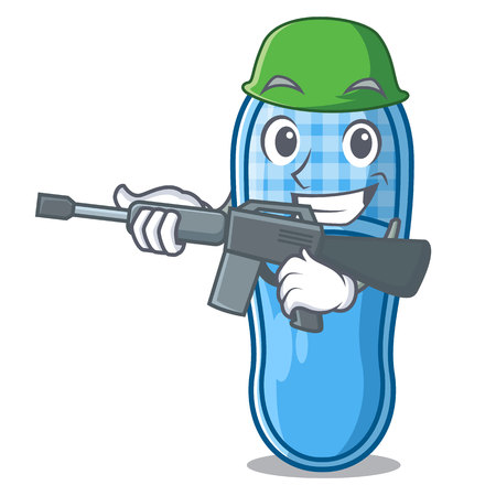 Army pair of design cartoon home slippers vector illutrationのイラスト素材