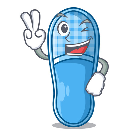 Two finger slippers for sleep isolated on mascot vvector illustrationのイラスト素材