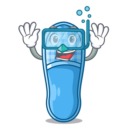 Diving slippers for sleep isolated on mascot vvector illustrationのイラスト素材