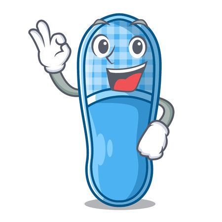 Okay slippers for sleep isolated on mascot vvector illustrationのイラスト素材