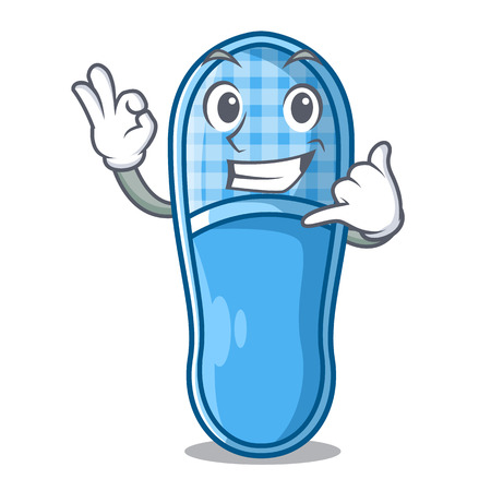 Call me slippers on the carpet a cartoon vector illustrartionのイラスト素材