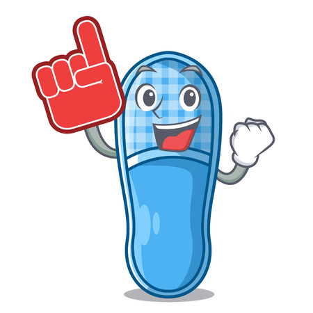 Foam finger slippers on the carpet a cartoon vector illustrartionのイラスト素材