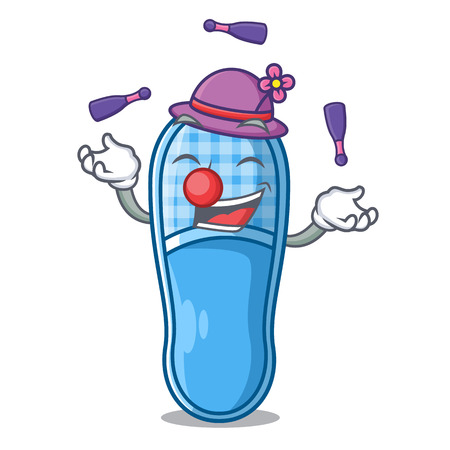 Juggling slippers on the carpet a cartoon vector illustrartionのイラスト素材