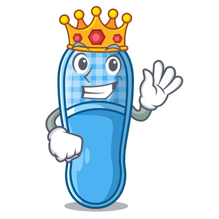 King slippers on the carpet a cartoon vector illustrartionのイラスト素材