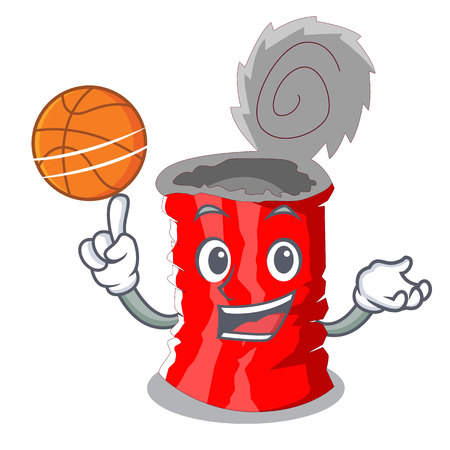 With basketball Tin can shape on a cartoon vector illustrationのイラスト素材