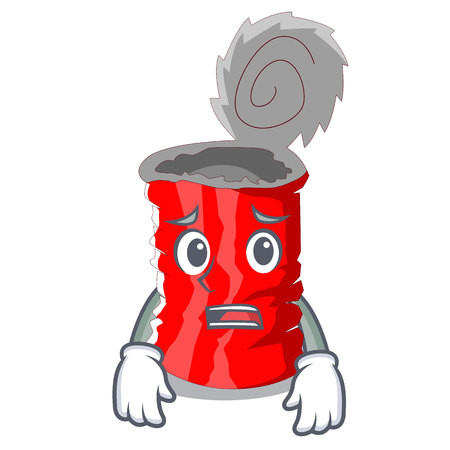 Afraid set of metallic tin can cartoon vector illustrationのイラスト素材