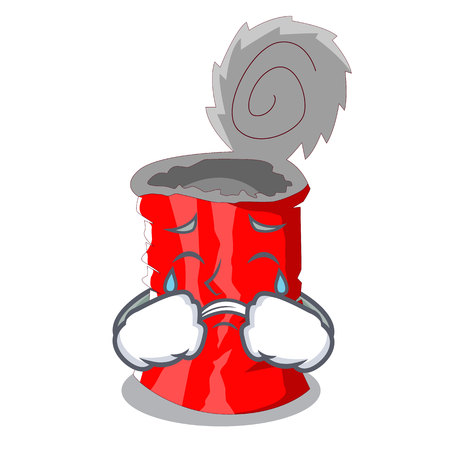 With gift Crying set of metallic tin can cartoon vector illustrationのイラスト素材