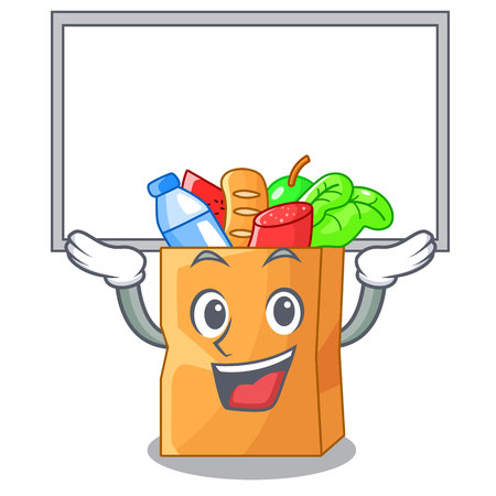Up board food bag package of shape cartoon vector illustrationのイラスト素材