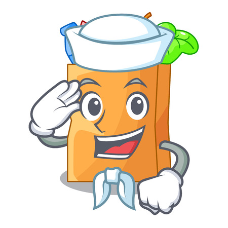 Sailor food bag package of shape cartoon vector illustrationのイラスト素材