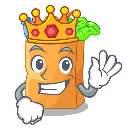 King food bag foil or paper cartoon vector illustrationのイラスト素材