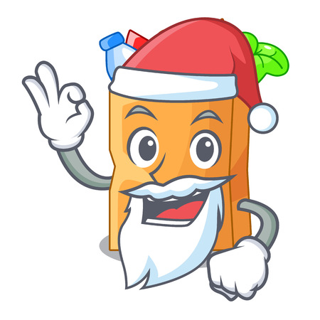 Santa food bag foil or paper cartoon vector illustrationのイラスト素材
