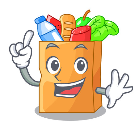 Finger food bag foil or paper cartoon vector illustrationのイラスト素材