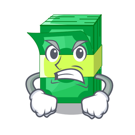 Angry stacks money dollar on bank character vector illustrationのイラスト素材
