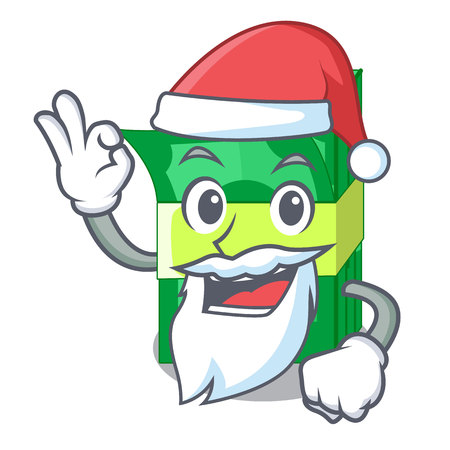 Santa set money in packing bundles cartoon vector illustrationのイラスト素材