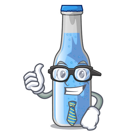 Businessman soda water bottle near cartoon table vector illustrationのイラスト素材