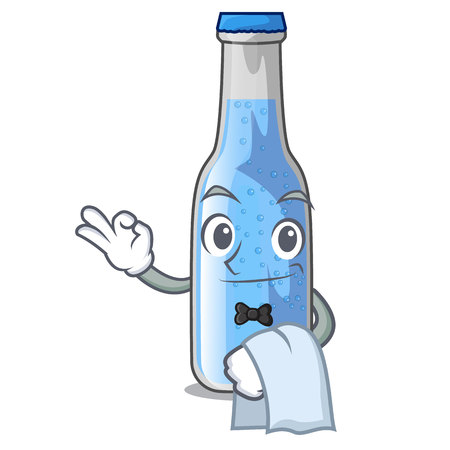 Waiter glass of soda water on character vector illustrationのイラスト素材