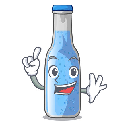 Finger bottle soda water isolated on mascot vector illustrationのイラスト素材