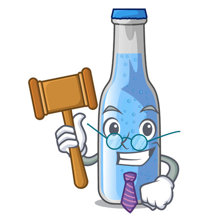 Judge bottle soda water isolated on mascot vector illustrationのイラスト素材