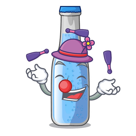 Juggling bottle soda water isolated on mascot vector illustrationのイラスト素材