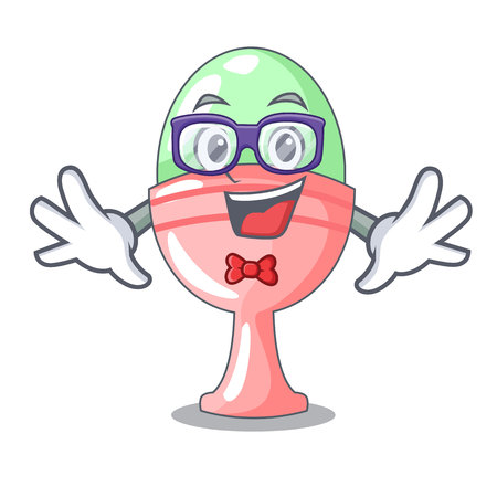 Geek colored easter egg in cup cartoon vector illustrationのイラスト素材
