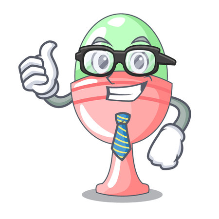 Businessman colored easter egg in cup cartoon vector illustrationのイラスト素材