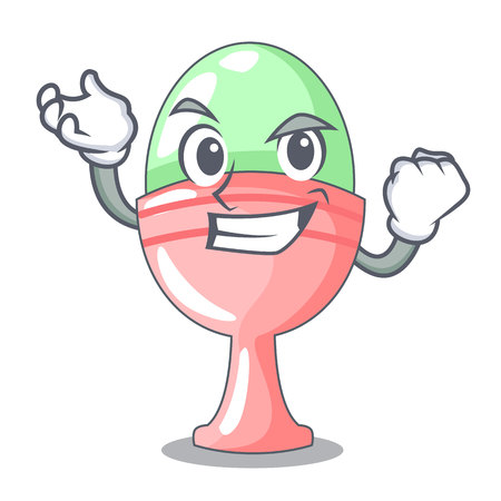 Successful colored easter egg in cup cartoon vector illustrationのイラスト素材
