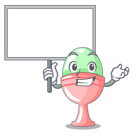 Bring board boiled egg cup isolated on mascot vector illustrationのイラスト素材