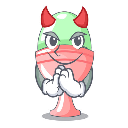 Devil boiled organic chicken egg in cartoon vector illustrationのイラスト素材