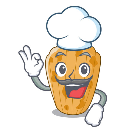 Chef cake madeleine french isolated on mascot vector illustrationのイラスト素材