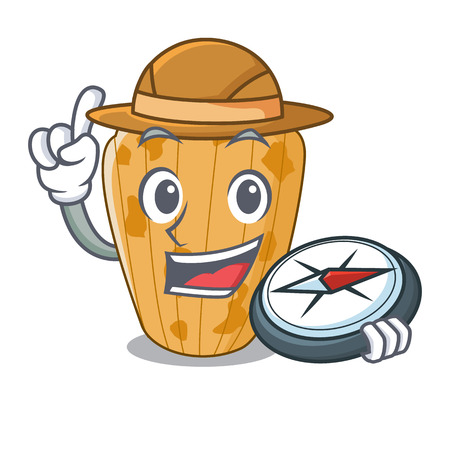 Explorer cake madeleine character a homemade traditional vector illustrationのイラスト素材