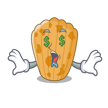 Money eye cake madeleine in shape homemade cartoon vector illustrationのイラスト素材