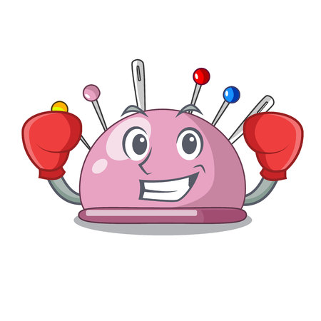 Boxing wicker basket on a pincushion cartoon vector illustrationのイラスト素材
