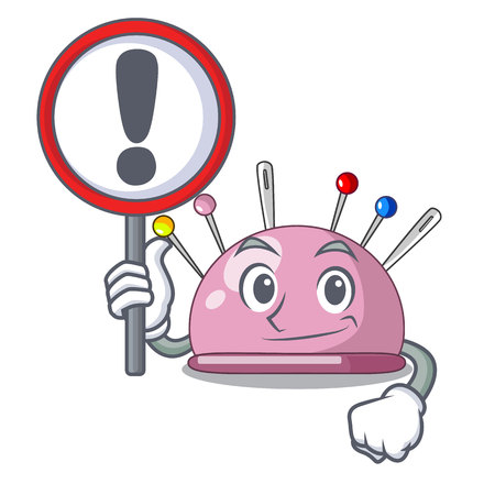 With sign wicker basket on a pincushion cartoon vector illustrationのイラスト素材