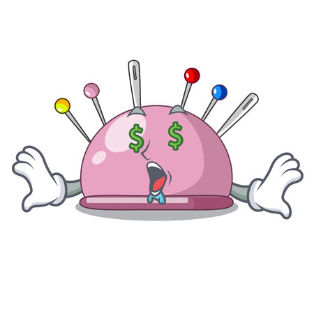 Money eye pincushion a cartoon pins for sewing vector illustrationのイラスト素材