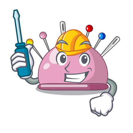 Automotive pincushion a cartoon pins for sewing vector illustrationのイラスト素材