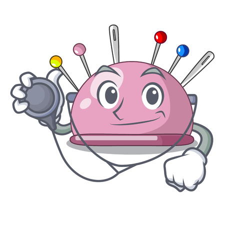 Doctor wicker basket on a pincushion cartoon vector illustrationのイラスト素材