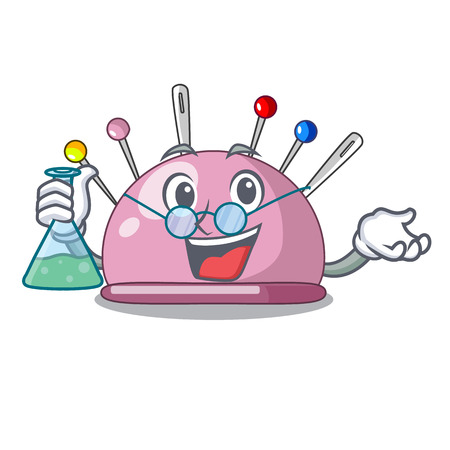Professor pincushion with a character needles icon vector illustrationのイラスト素材