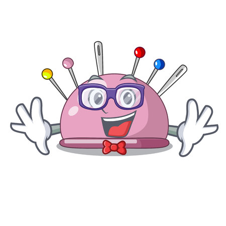 Geek pincushion with a character needles icon vector illustrationのイラスト素材