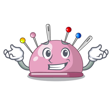 Grinning pincushion with a character needles icon vector illustrationのイラスト素材