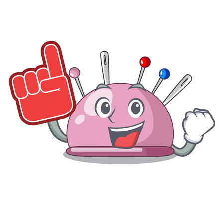 Foam finger pincushion a cartoon pins for sewing vector illustrationのイラスト素材