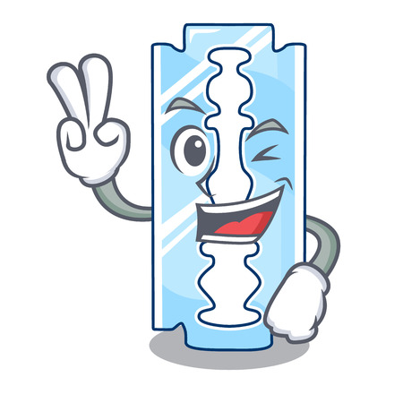 Two finger razor blade a on shape cartoon vector illustrationのイラスト素材