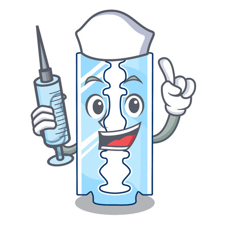 Nurse razor blade a on shape cartoon vector illustrationのイラスト素材
