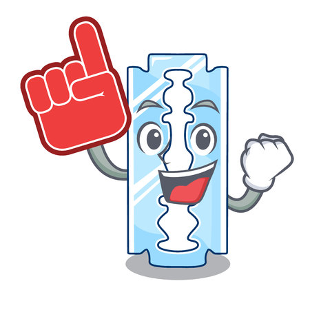 Foam finger disposable razor character on wooden table vector illustrationのイラスト素材
